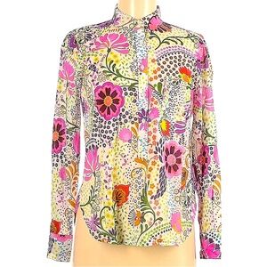 J. Crew Bright Floral and Paisley Blouse